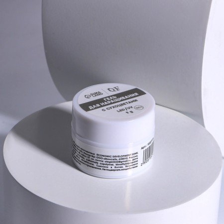 Heling gel, with dried flowers, 3 phase, 9 g, led/uv, transparent/pink color-4