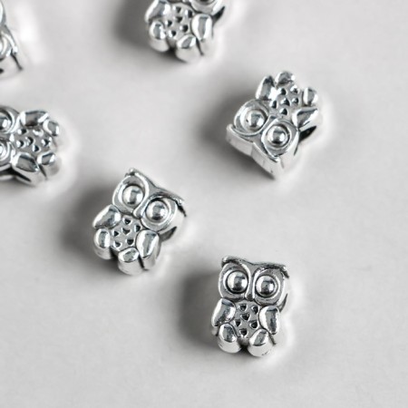 Bead for creativity Metal "Little Council" silver 1.1x0.9 cm