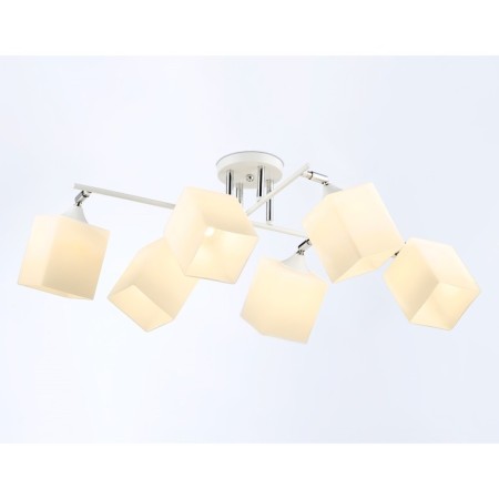 Suspended chandelier Ambrella Light, Modern, TR303088, 6HE27, white color, chrome-1