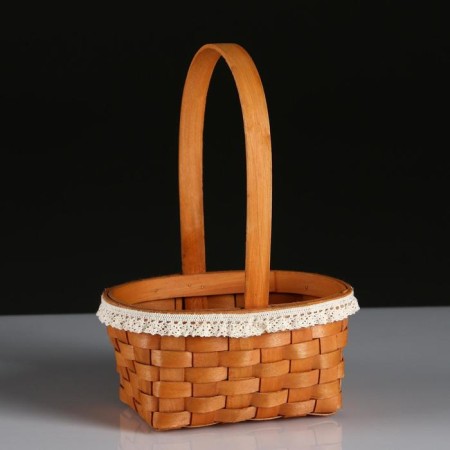 Wicker basket (sequoia), 16x11xn8/21.5 cm, 1 pc., Natural with a edging