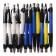 A set of ballpoint pens 12 pieces, 0.5mm, automatic, a case with a rubber holder, blue ink, mix