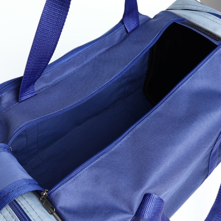 Sports bag with lightning, 3 pockets, long belt, black/blue color-2