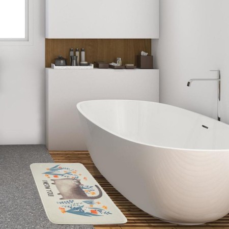 Bathroom mat Ethel "I Meow You", 80x50 cm, velor