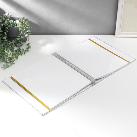 Photo album magnetic 20 sheets "silver flowers" to leatherette 5.5x35x33 cm-2