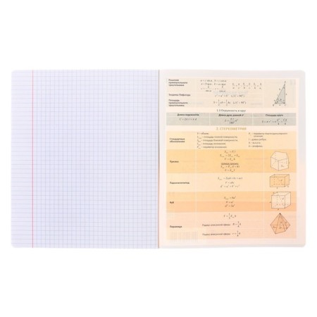 Subject notebook, 36 sheets, cage, geometry, erichkrause "Timeline", coated cardboard, Blok Offset 100%, information block-4
