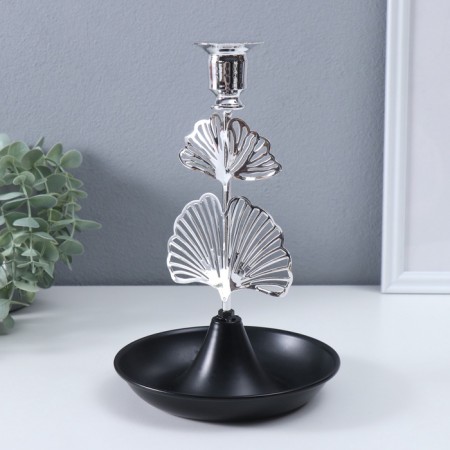 Summary Metal per 1 candle "Ginkgo sheet" D-2 cm 15.5x15.5x24.5 cm-2