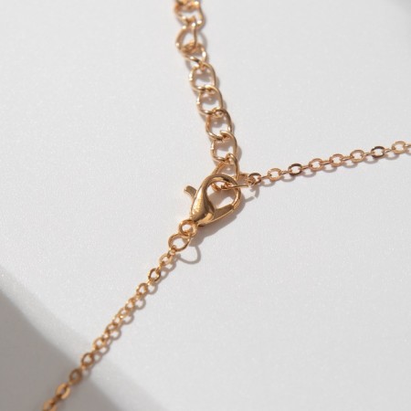 Set 2 objects: earrings, pendom! "Weightlessness", heart, white color in gold, 45cm-1