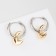 Earrings with the removable element "Transformer" Moon, color silver with gold
