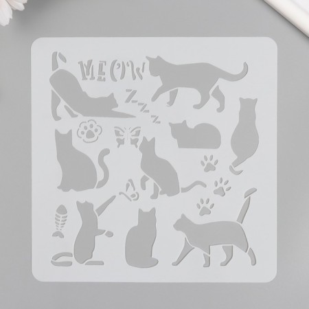 Plastic stencil "cats" 20x20 cm
