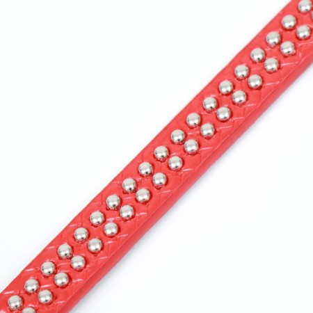 The collar of rivet with 2 rows of rivets, 33 x 1.2 cm, Osh 23-29, red-5