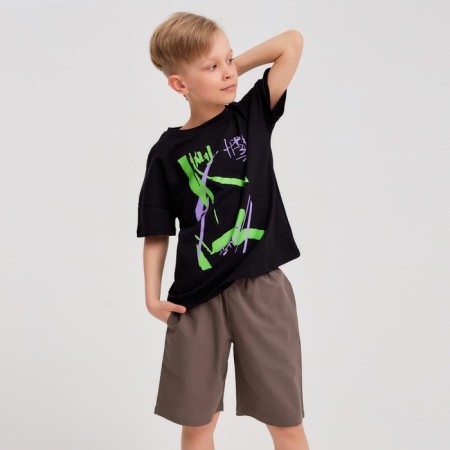 T -shirt Children's Minaku Graffiti, black color, height 110-1