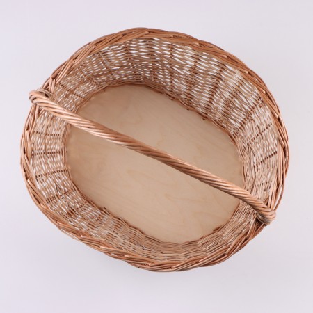 Basket "New", bottom: 34 × 24 cm, top: 43 × 37 cm, h = 14/19/41 cm, manual weaving, veneer, lobe-7