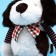 Soft toy "Dog", 16 cm, black and white color