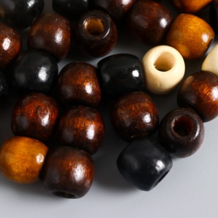 Set of wooden beads, 10x12 mm, (set 40 pcs) mix-1