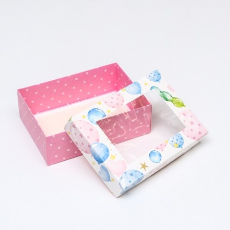 The box is folding, with the window "Balls on the birthday" 21 x 15 x 7 cm-4