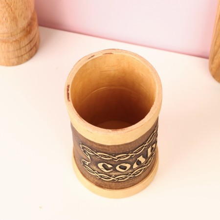 TUES for spices "Salt", high, 6x6x12 cm, birch bark-4