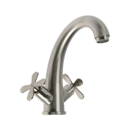 Zein Z3728 sink mixer, two -wound, pour length 12.5 cm, satin