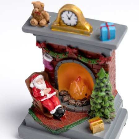 LED figure "fireplace" 13 × 9 × 6 cm, polystone, AAAX2 batteries (not in the kit), glow warm white-2