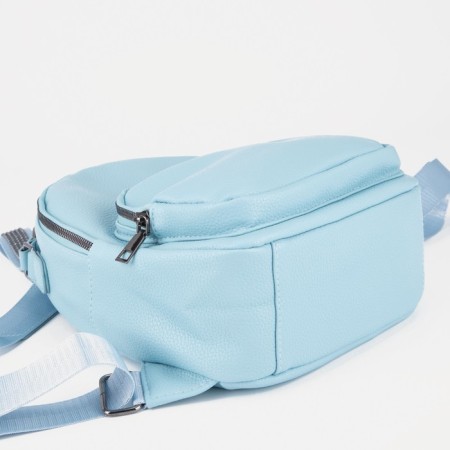 Women's backpack of artificial leather with lightning, 1 pocket, blue color-2