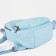Women's backpack of artificial leather with lightning, 1 pocket, blue color