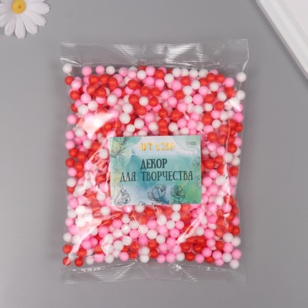 Decor for creativity Polyn -plast "Assorted balls" pastel red set 10 grams-2