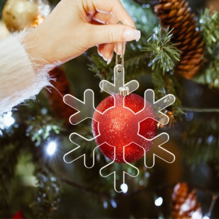 Harvesting - Snowflake suspension with a protective film, set 2 pcs., Size 1 pc. - 7 × 8 cm