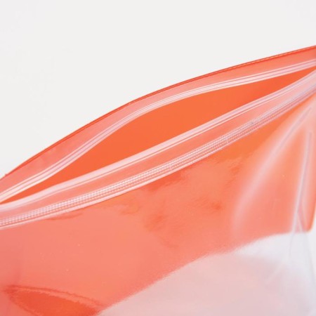 Cosmetic bag with zip-gl, transparent/orange color-4