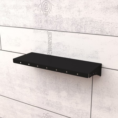 Metal shelf 400x150 mm for storing heavy cargo, wall, black-1