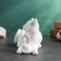 The figure "cats lie" white, 18x10x12cm