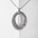 Pendant "Date" oval compacted, white color in silver, l = 70