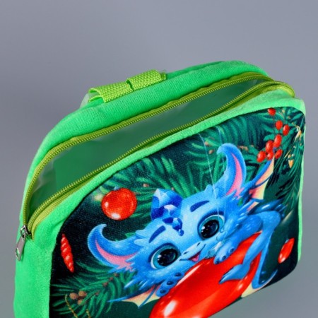 Baby backpack "Dragon on a Christmas ball", p. 24 × 24 cm-5