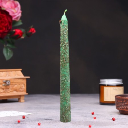 Magic candle "on health" with grass, green, 20cm-1