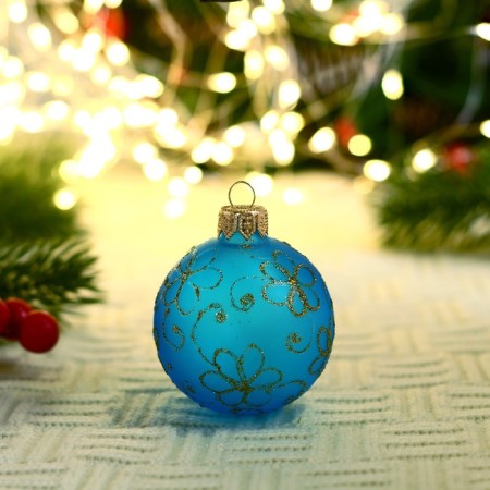 Christmas ball D-5 cm "Brilliant daisies" manual painting-2