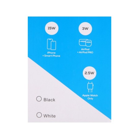 Wireless charger 3 in 1 H31, 15 W, backlight, Type-C, white-12