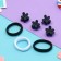 Hair set "Galey" (3 elastic bands 5 cm, 4 crab 2 cm) chamomile, black and white