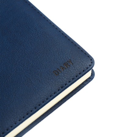 The diary is low, A5 160 sheets, leatherette, DEVENTE. Klint, a solid cover with foam rubber, pocket, lies, block 70, blue-4