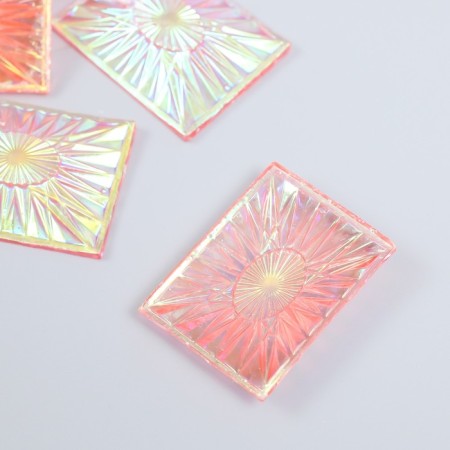 Decor for creativity Plastic "Flash" Holography Pink set 6 pcs 4x3 cm-1