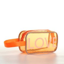 PVC cosmetic bag, 22*7.5*12, lightning department PL54, orange