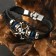 Bracelet male "style" skull, black color with silver, 20 cm