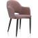 Metal frame chair Vener Metal/velor, black/pink 55x59x86 cm