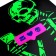 A notebook of 48 sheets in a cage on a board "Skeleton", a cover coated cardboard, VD-flus, fluorescent paint, mix