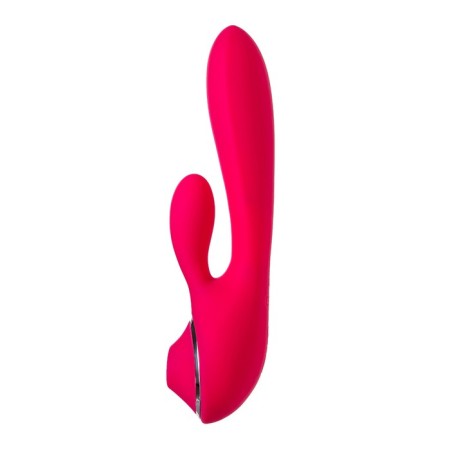 Vibrator with clitoral and vacuum stimulations Jos Doobl, 20 cm, silicone, pink color-4
