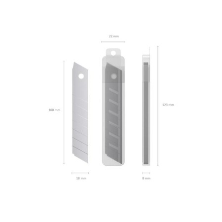 Blade for the clerical knife Erichkrause, 18 mm, 10 pieces, in a plastic container-1