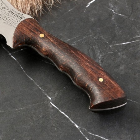 Caucasian knife, tourist "Caspian" with scabbard, steel - 40x13, handle - nut, 13.5 cm-3