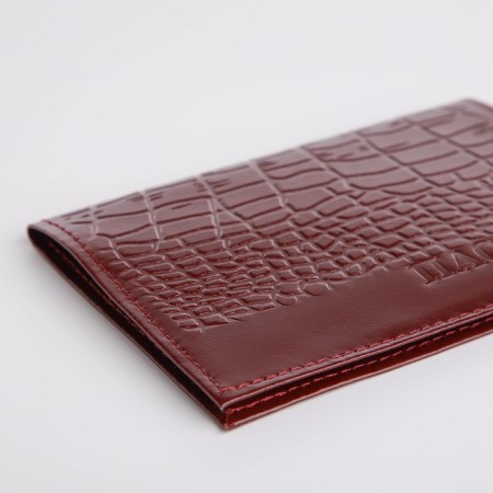 Cover for passport, burgundy color-4
