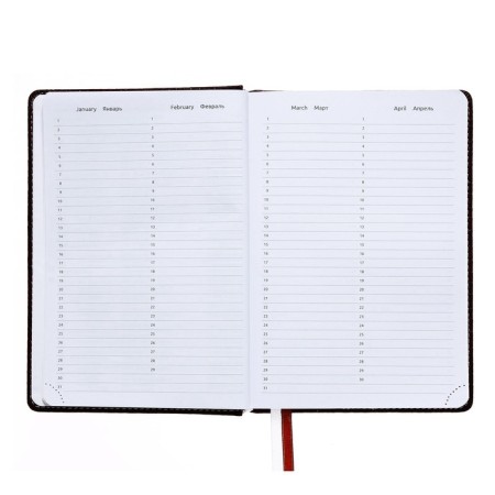 Leduced Diary A5, 160 sheets, attomex.croco, hard -skinned artificial leather cover with foam rubber, liesse, block 70 g/m2, brown-5