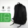 Youth backpack with a zipper, 4 pockets, black/green color