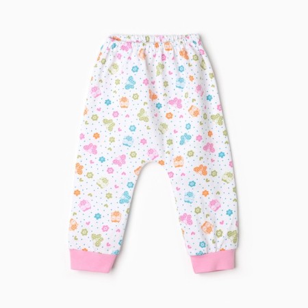 Pants children, white color/owls, height 62 cm