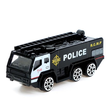 Metal “Police” machine, scale 1:64, Mix color, on a blister-4
