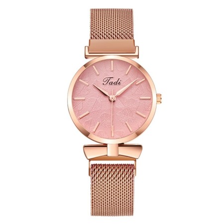 Women's watch, D-3.2 cm, magnetic bracelet, beige